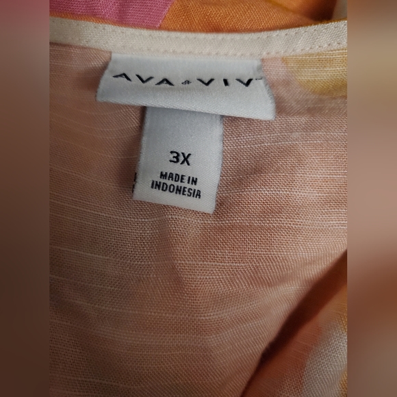 Women's Ava & Viv Balloon Long Sleeve Woven Dress Size 3X NO BELT NWOT - Picture 6 of 6